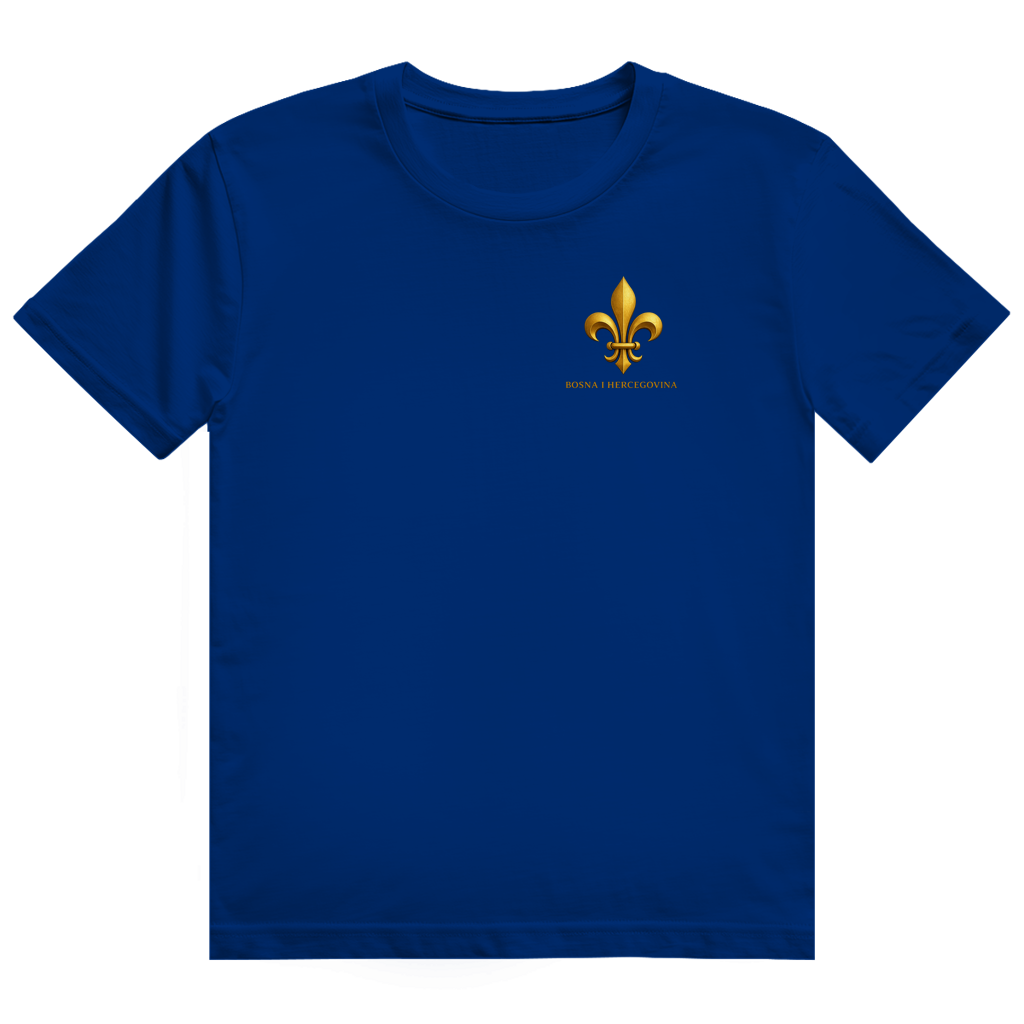 Herren Heavy Cotton T-Shirt Goldener Bosnischer Ljiljan