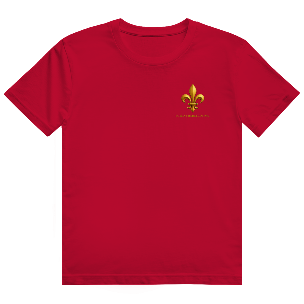 Herren Heavy Cotton T-Shirt Goldener Bosnischer Ljiljan