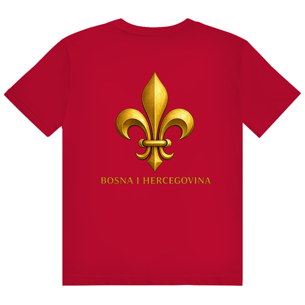 Herren Heavy Cotton T-Shirt Goldener Bosnischer Ljiljan