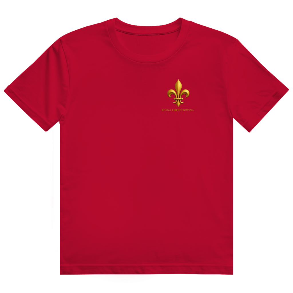 Herren Heavy Cotton T-Shirt Goldener Bosnischer Ljiljan