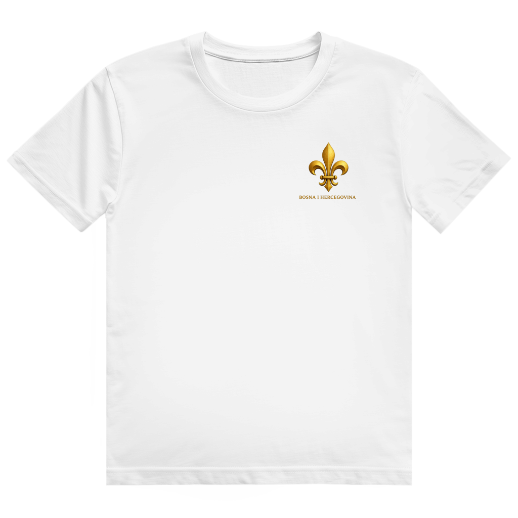 Herren Heavy Cotton T-Shirt Goldener Bosnischer Ljiljan