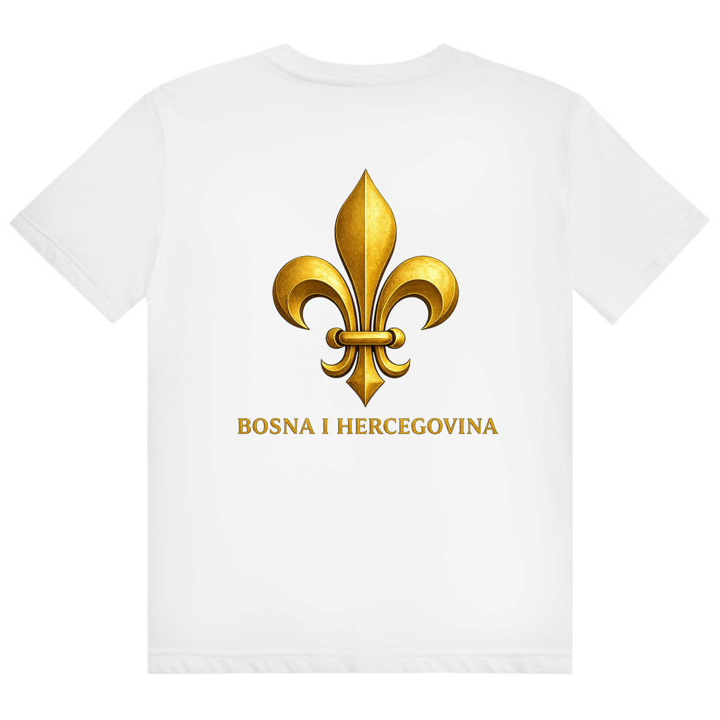 Herren Heavy Cotton T-Shirt Goldener Bosnischer Ljiljan