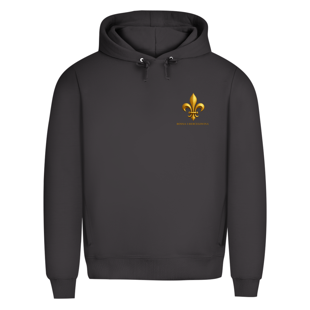 Herren Premium Bio Hoodie Goldener Bosnischer Ljiljan