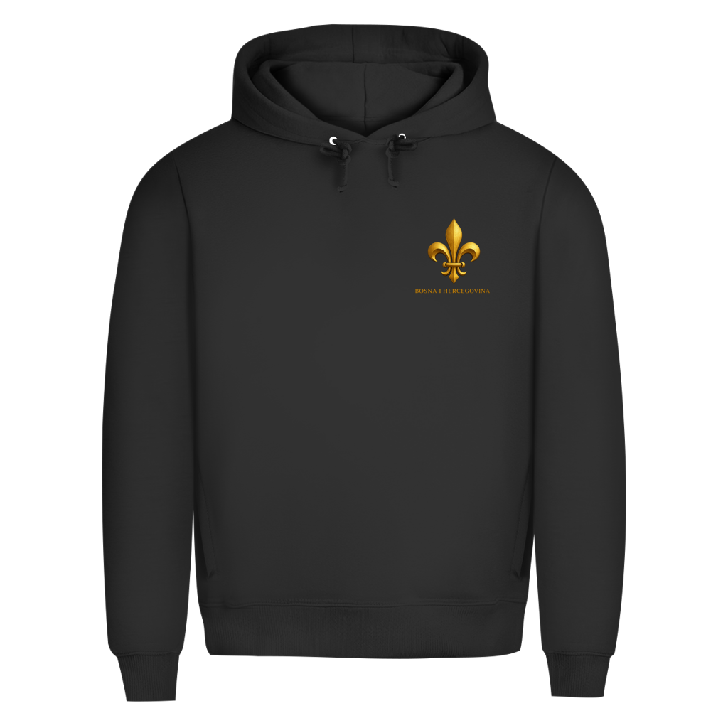 Herren Premium Bio Hoodie Goldener Bosnischer Ljiljan