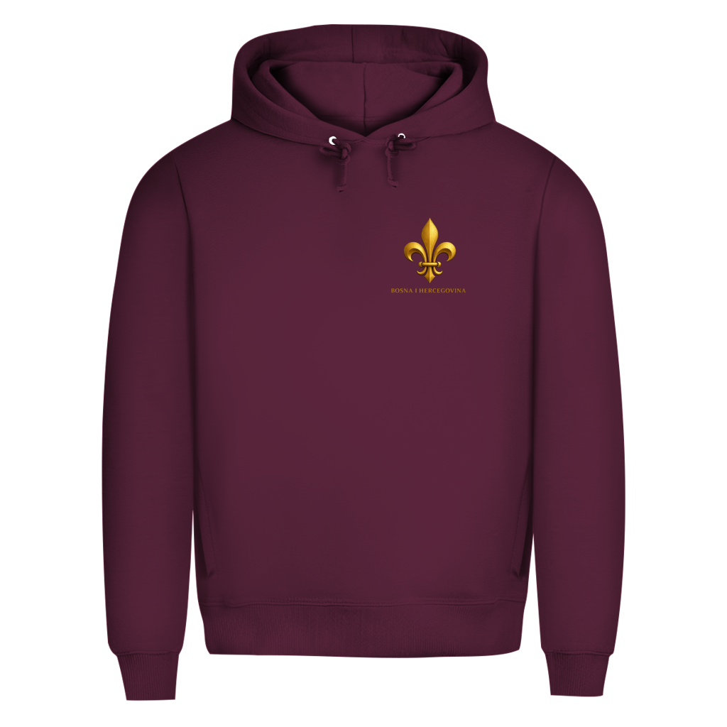 Herren Premium Bio Hoodie Goldener Bosnischer Ljiljan