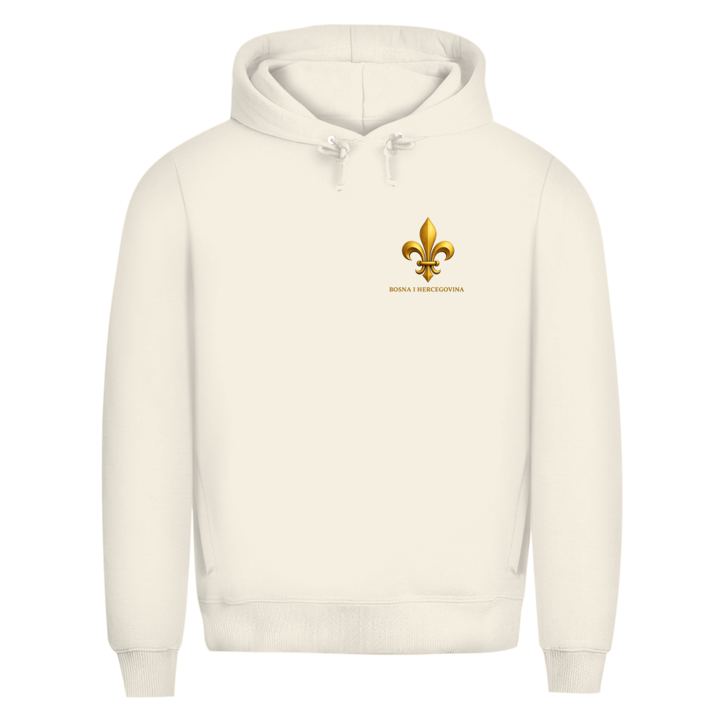Herren Premium Bio Hoodie Goldener Bosnischer Ljiljan