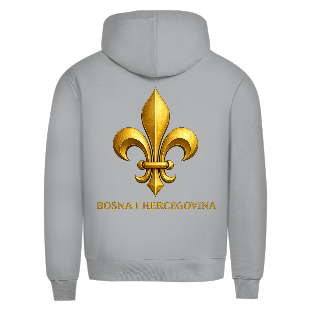 Herren Premium Bio Hoodie Goldener Bosnischer Ljiljan