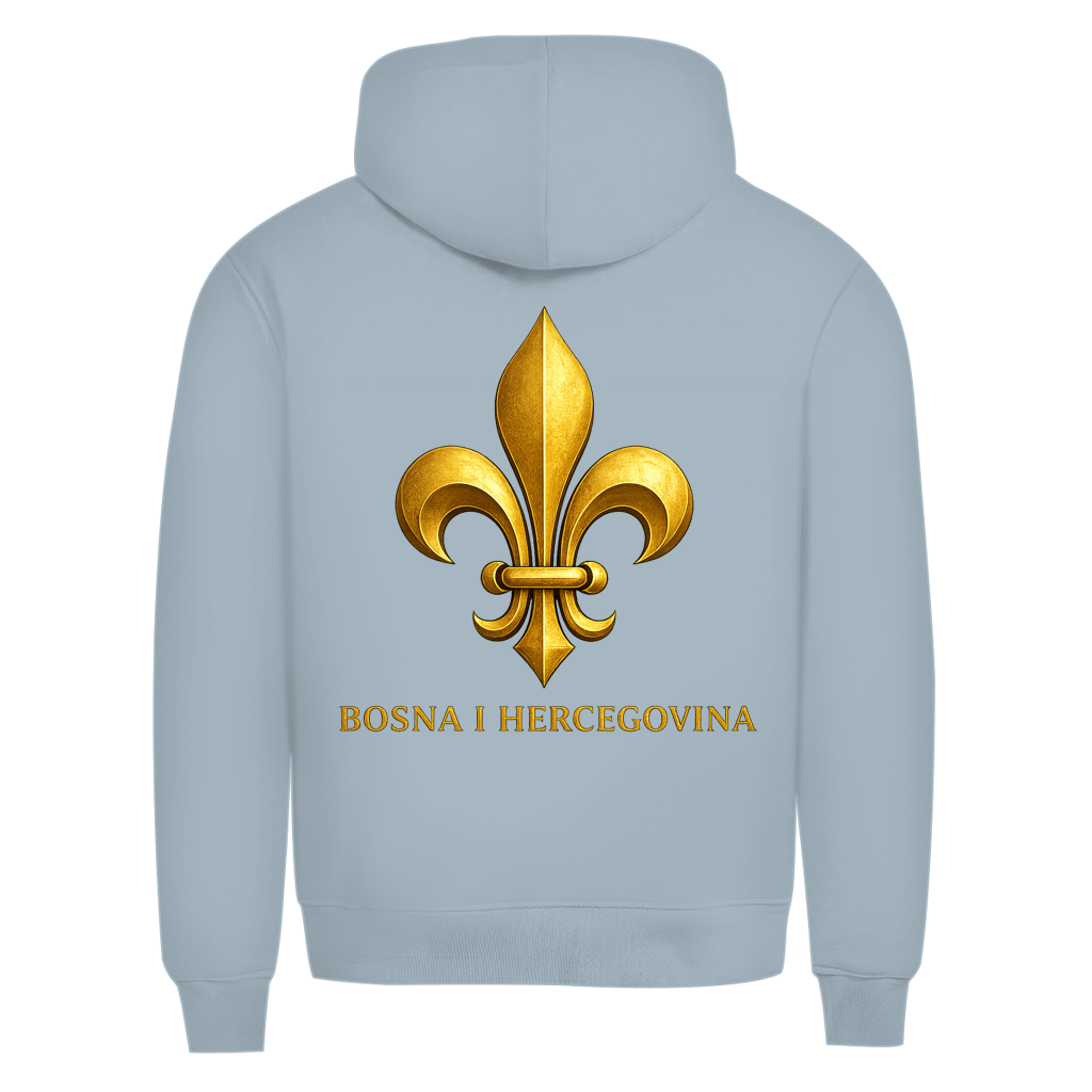 Herren Premium Bio Hoodie Goldener Bosnischer Ljiljan
