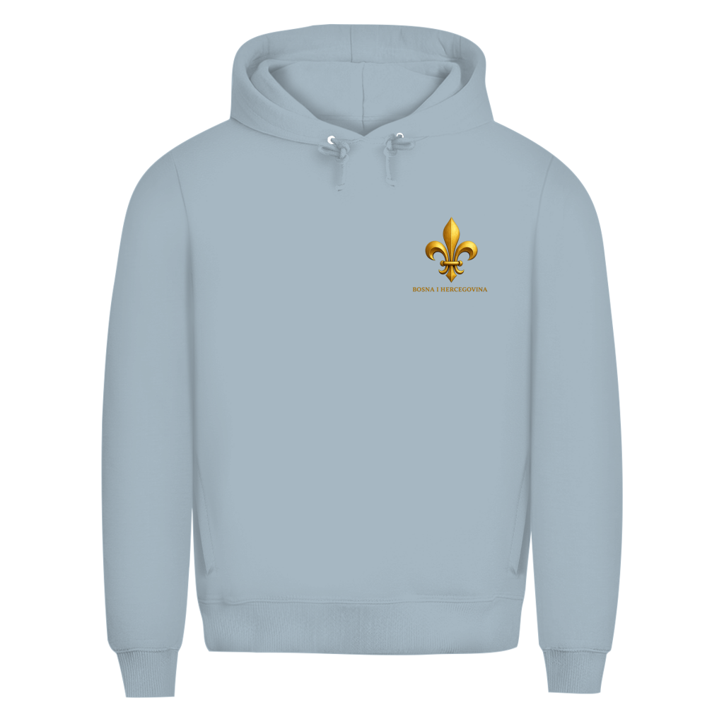Herren Premium Bio Hoodie Goldener Bosnischer Ljiljan