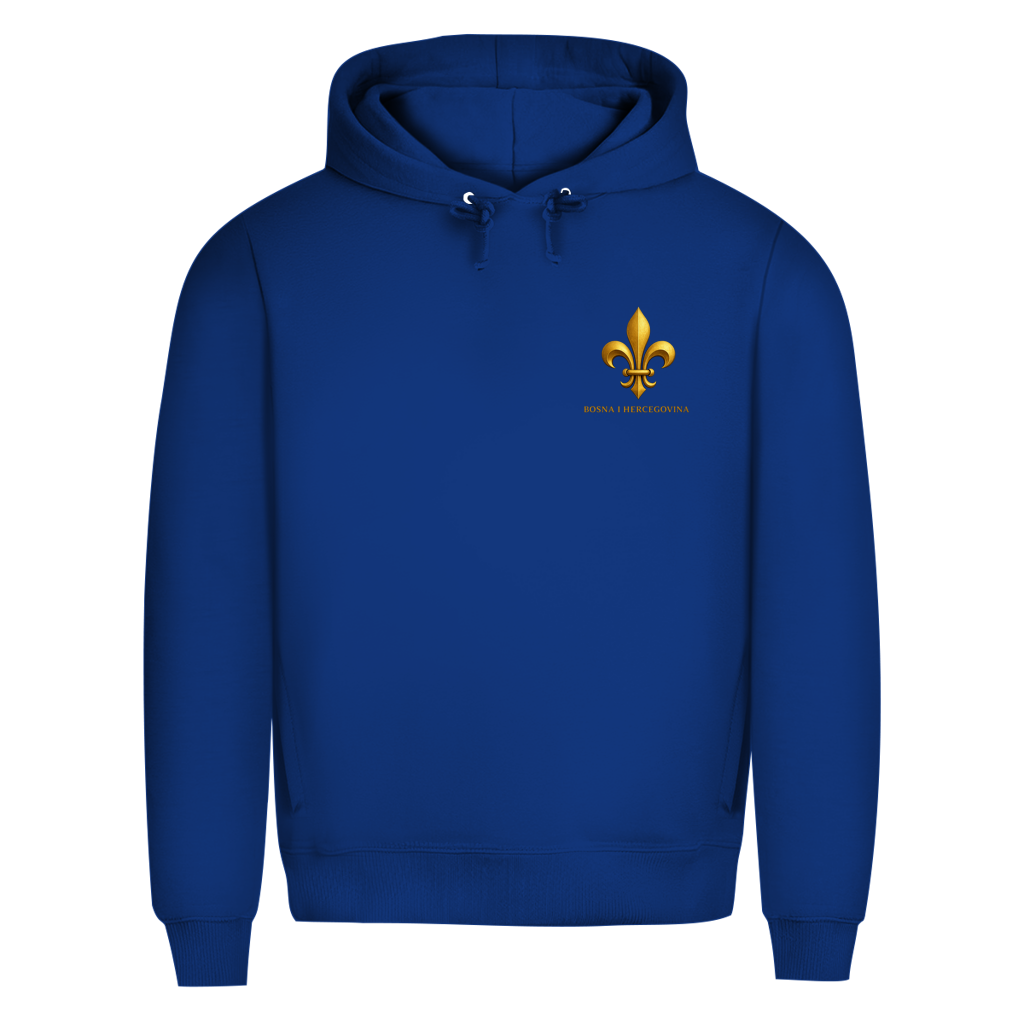 Herren Premium Bio Hoodie Goldener Bosnischer Ljiljan
