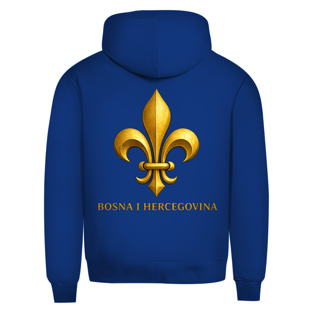 Herren Premium Bio Hoodie Goldener Bosnischer Ljiljan