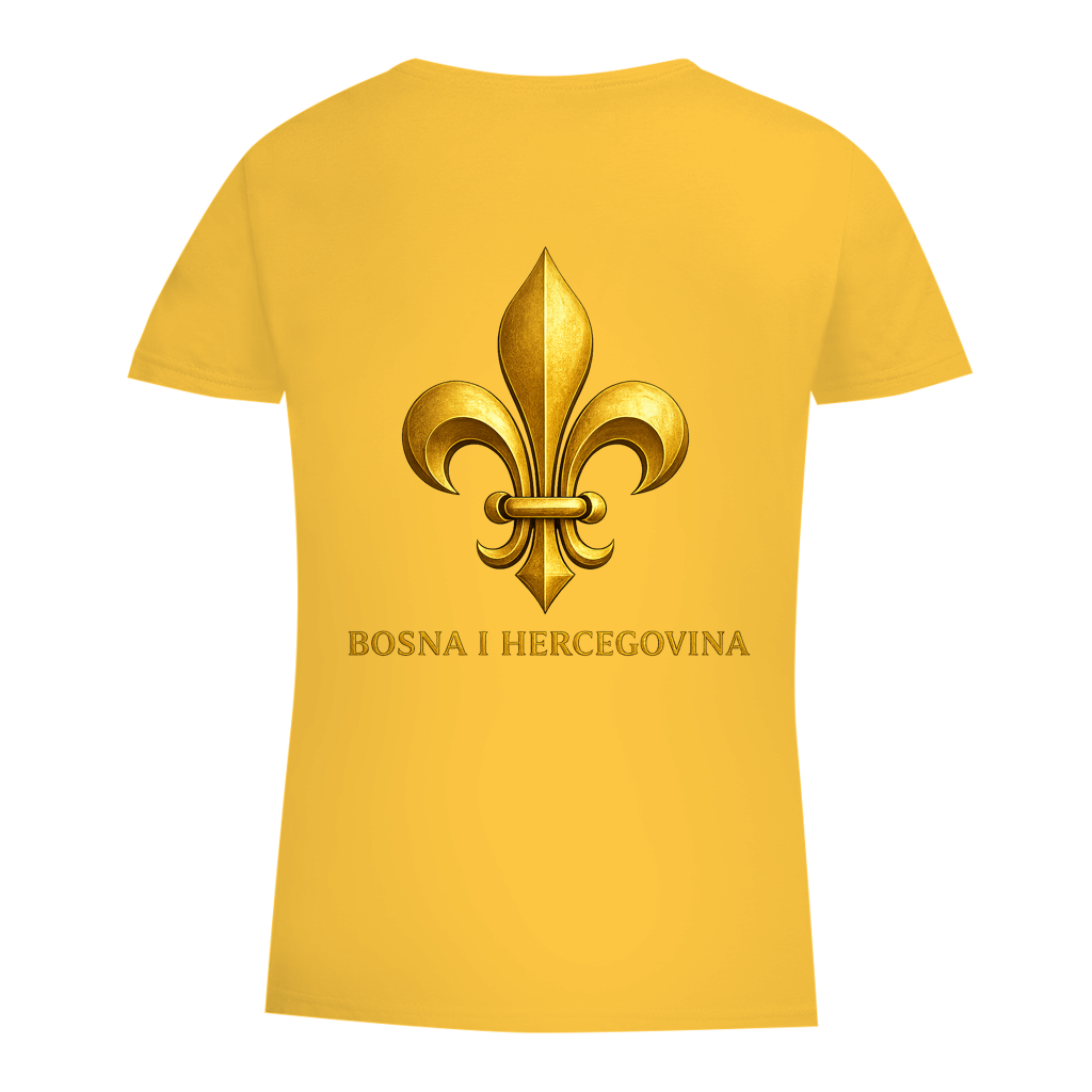 Damen Premium Bio T-Shirt Goldener Bosnischer Ljiljan