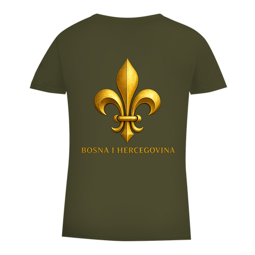 Damen Premium Bio T-Shirt Goldener Bosnischer Ljiljan