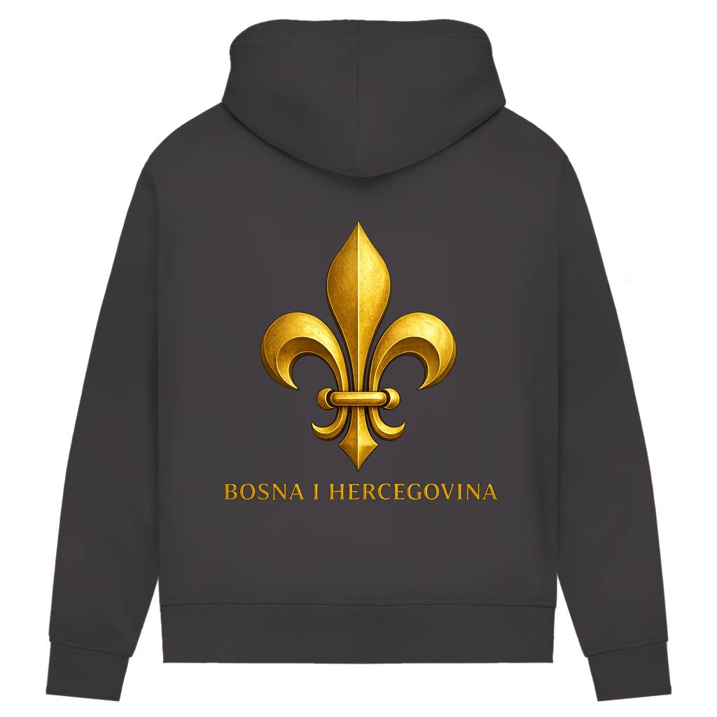 Damen Premium Bio Hoodie Goldener Bosnischer Ljiljan
