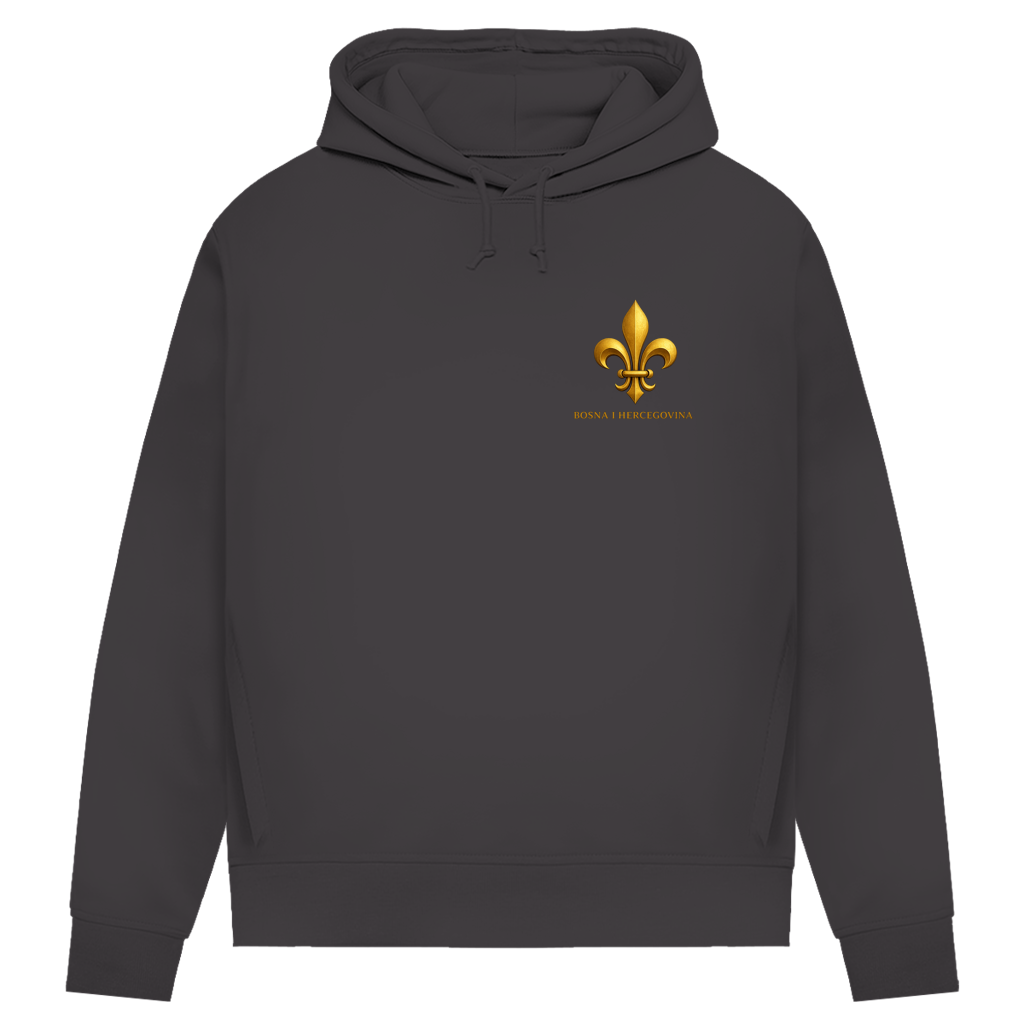 Damen Premium Bio Hoodie Goldener Bosnischer Ljiljan