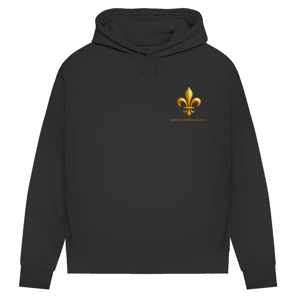 Damen Premium Bio Hoodie Goldener Bosnischer Ljiljan