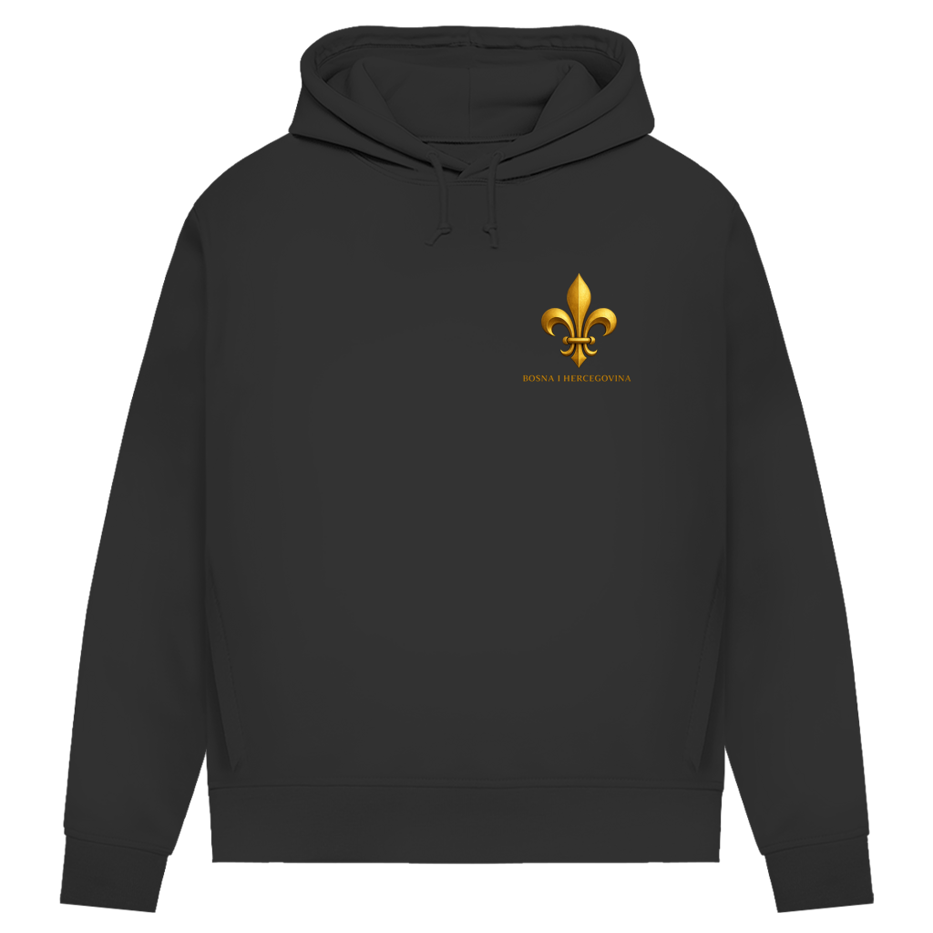 Damen Premium Bio Hoodie Goldener Bosnischer Ljiljan