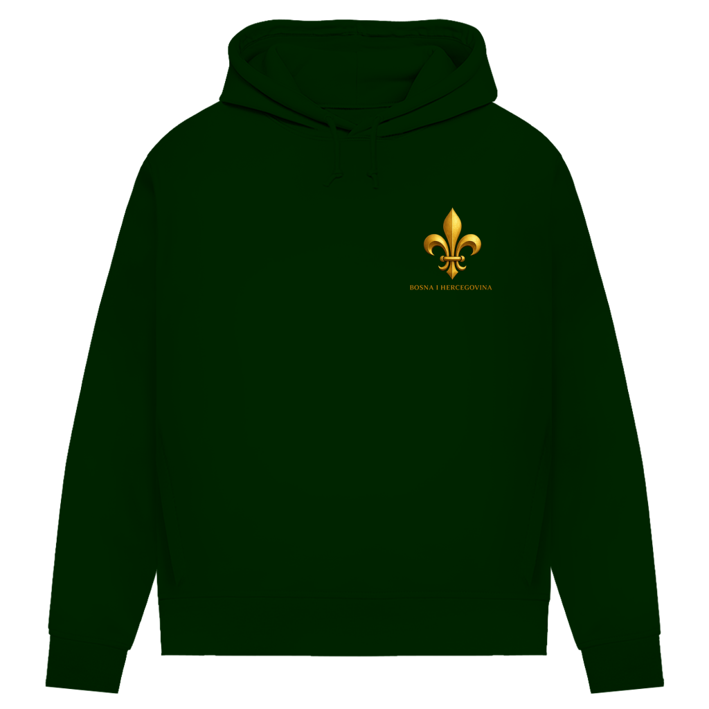 Damen Premium Bio Hoodie Goldener Bosnischer Ljiljan