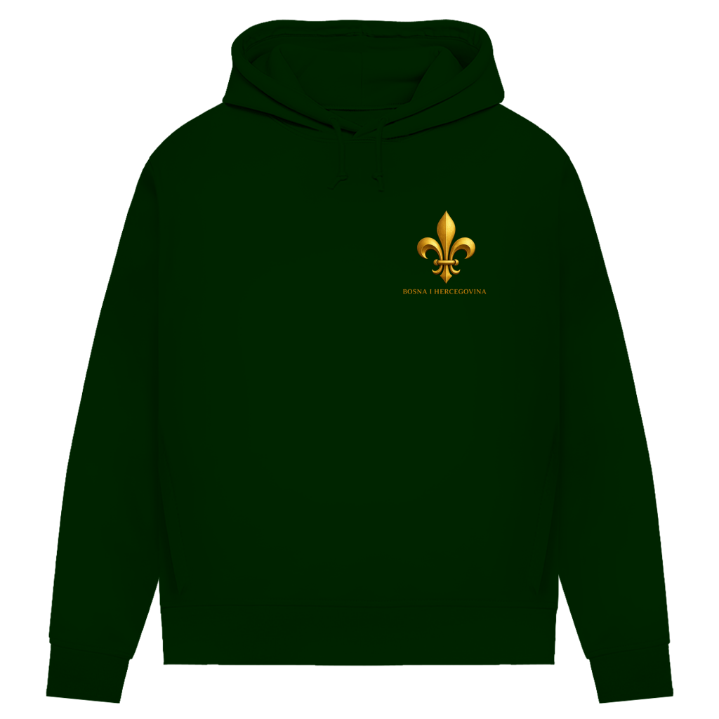 Damen Premium Bio Hoodie Goldener Bosnischer Ljiljan