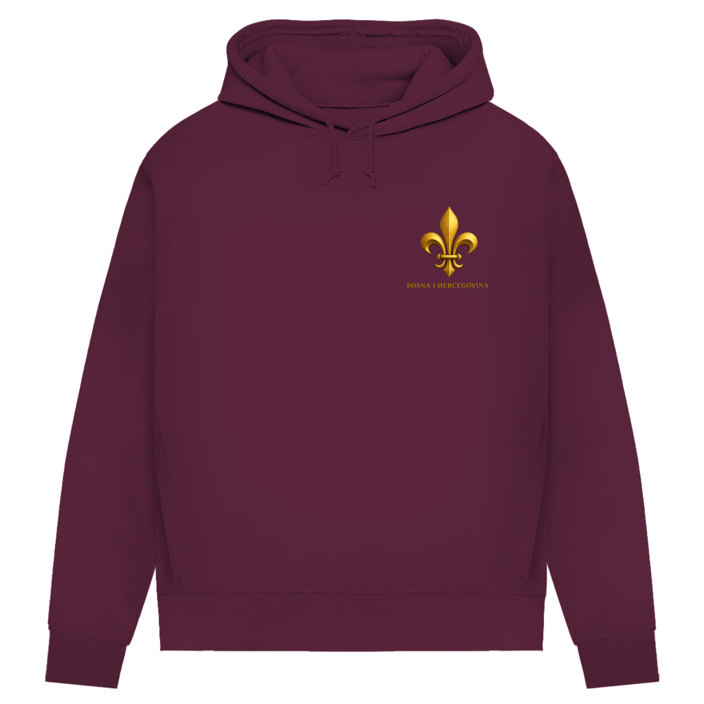Damen Premium Bio Hoodie Goldener Bosnischer Ljiljan