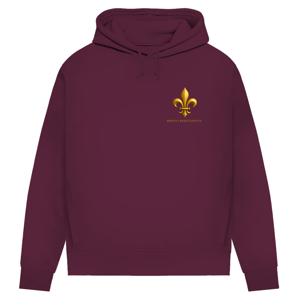 Damen Premium Bio Hoodie Goldener Bosnischer Ljiljan