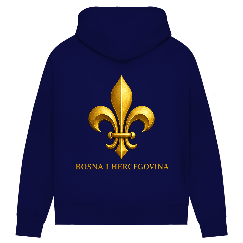 Damen Premium Bio Hoodie Goldener Bosnischer Ljiljan