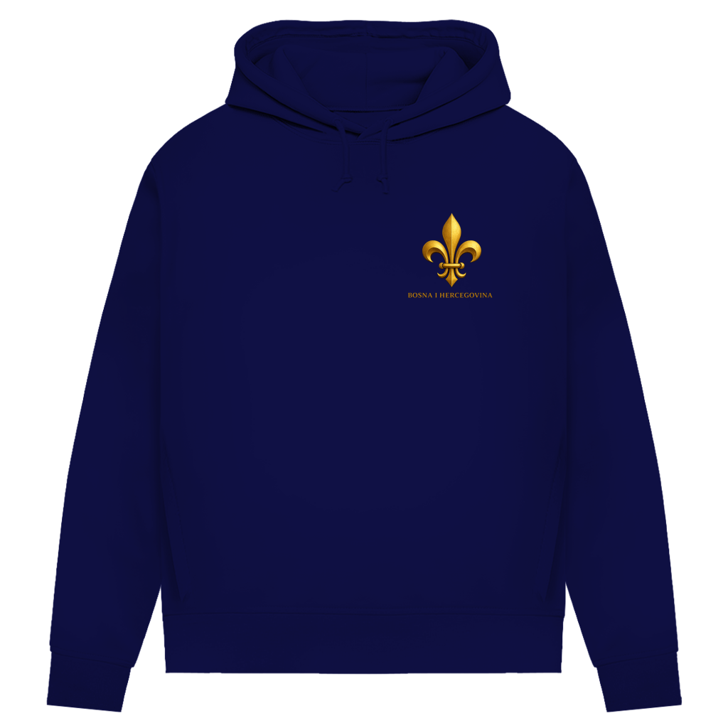 Damen Premium Bio Hoodie Goldener Bosnischer Ljiljan