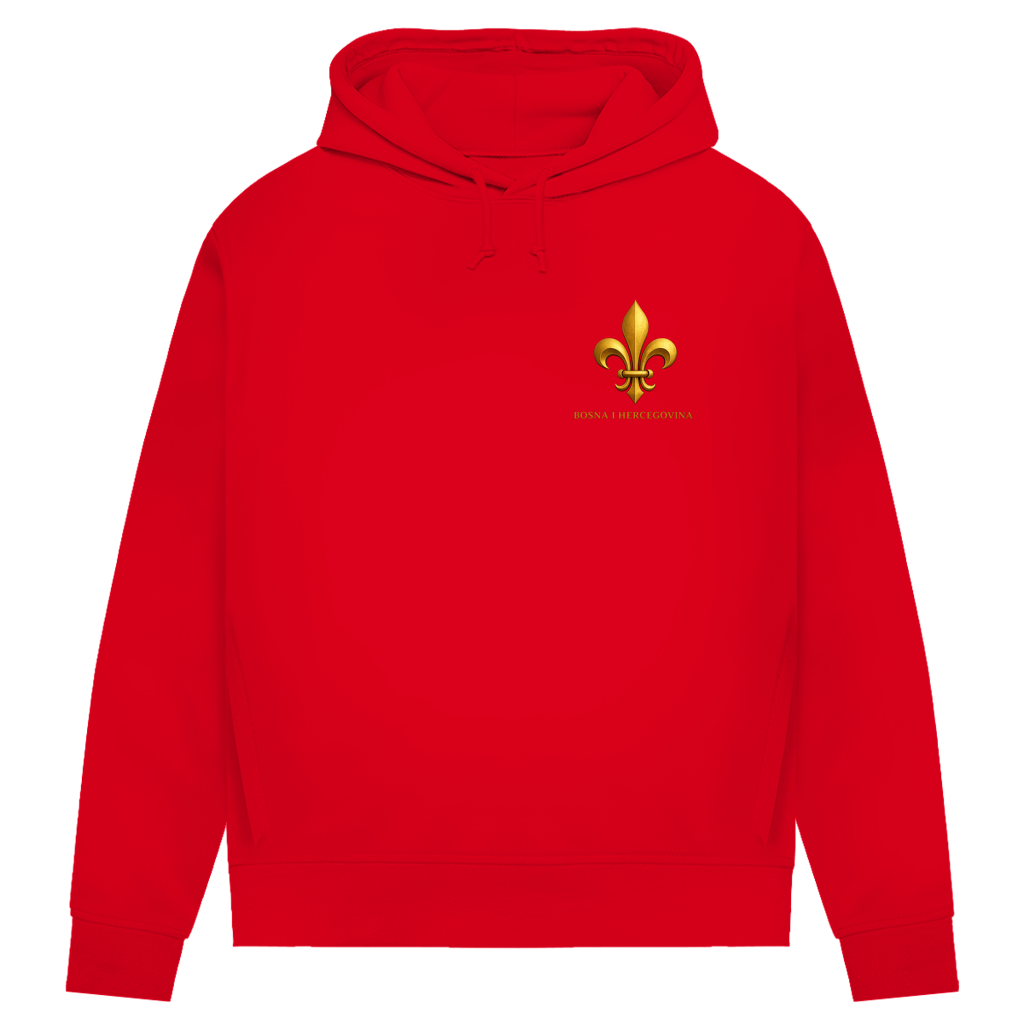 Damen Premium Bio Hoodie Goldener Bosnischer Ljiljan