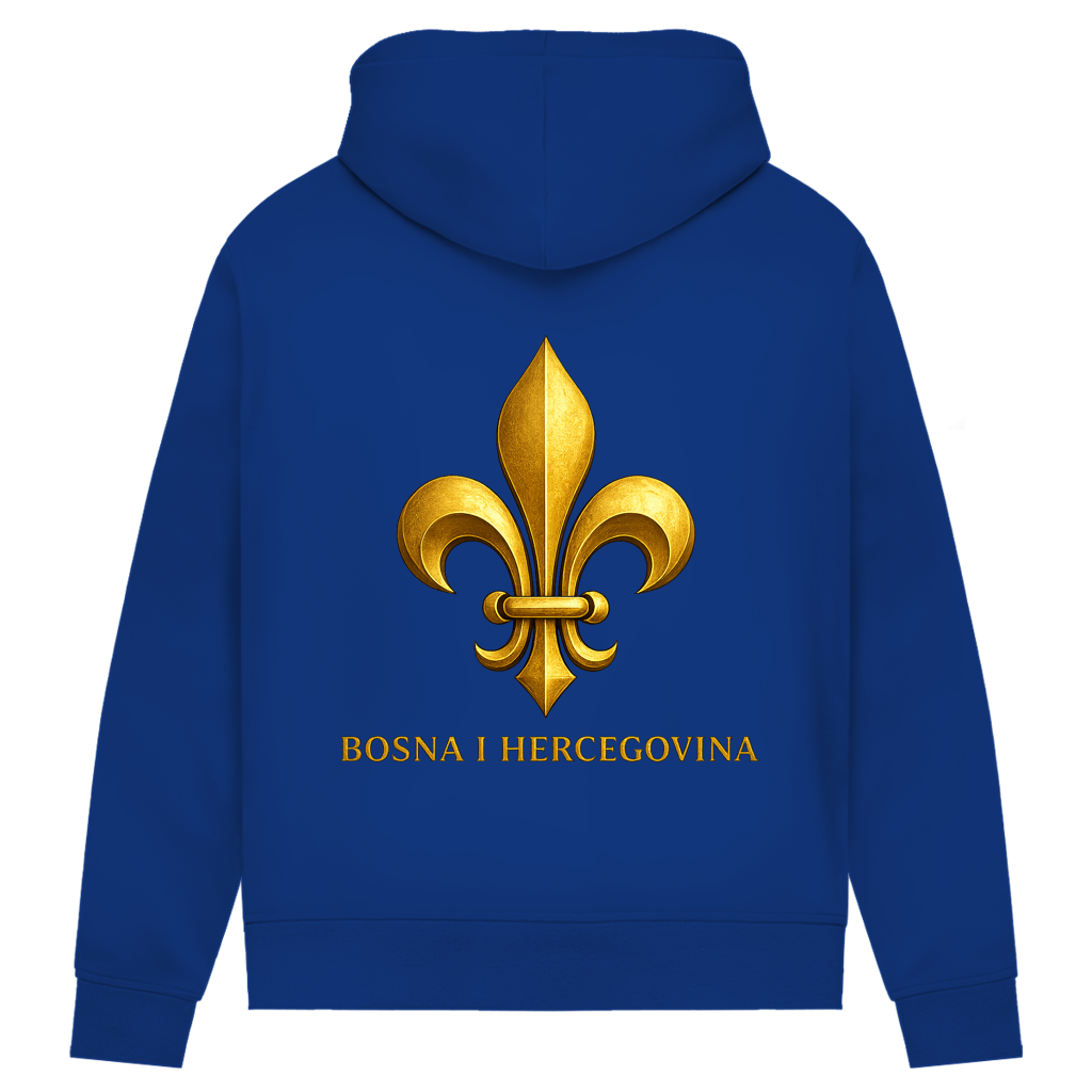 Damen Premium Bio Hoodie Goldener Bosnischer Ljiljan