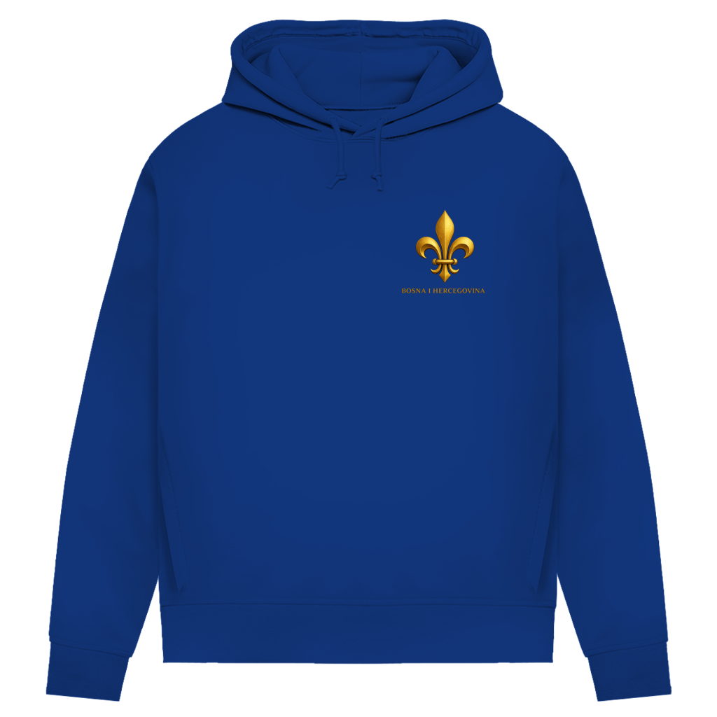 Damen Premium Bio Hoodie Goldener Bosnischer Ljiljan