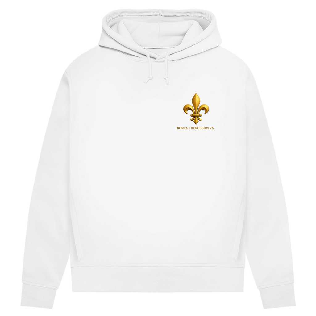 Damen Premium Bio Hoodie Goldener Bosnischer Ljiljan