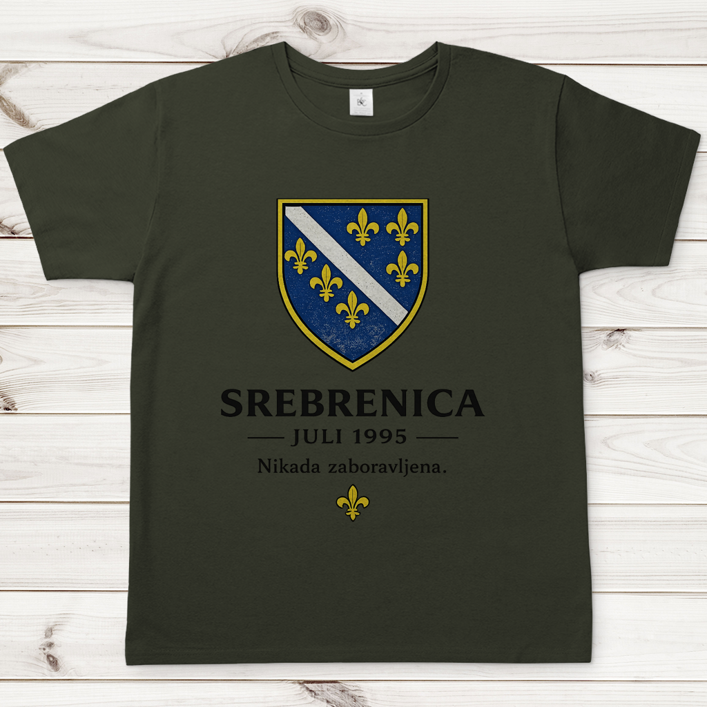 Muška majica Srebrenica Nikad Zaboravljena