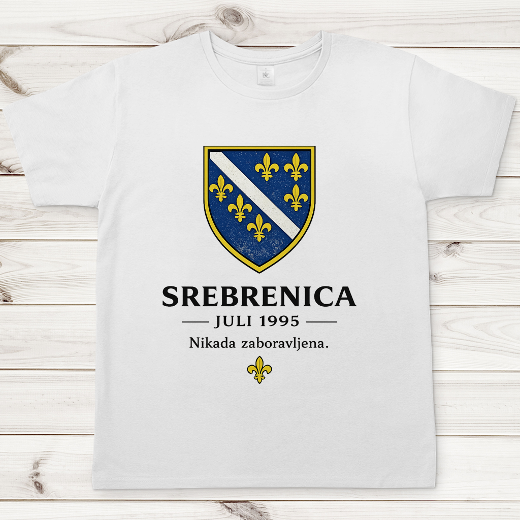Muška majica Srebrenica Nikad Zaboravljena