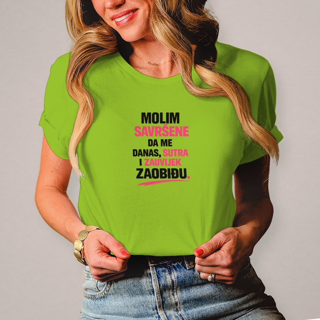 Damen T-Shirt Molim savrsene da me zaobidju
