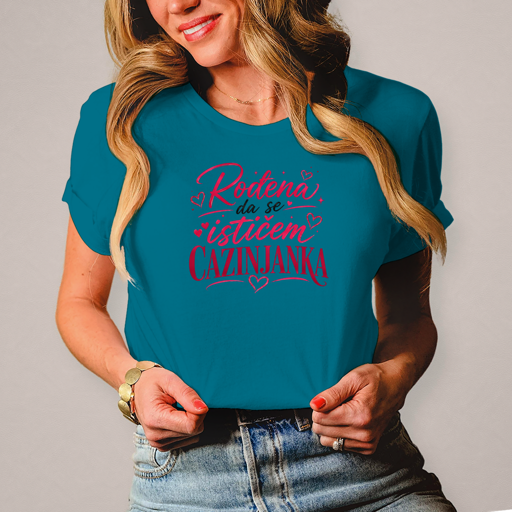 Damen T-Shirt Cazinjanka rodjena da se isticem