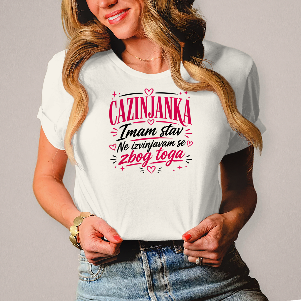 Damen T-Shirt Cazinjanka imam stav
