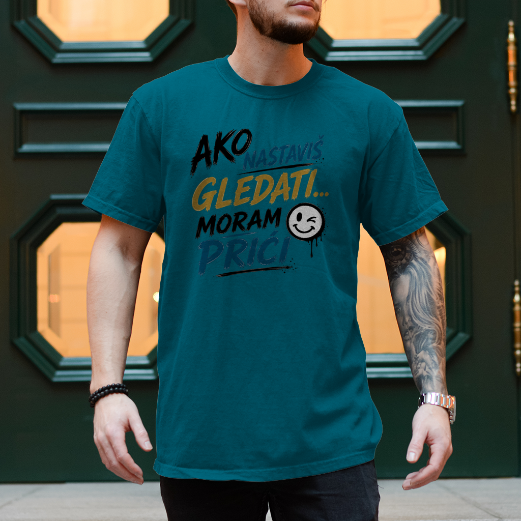 Herren T-Shirt Ako nastavis gledati moram prici