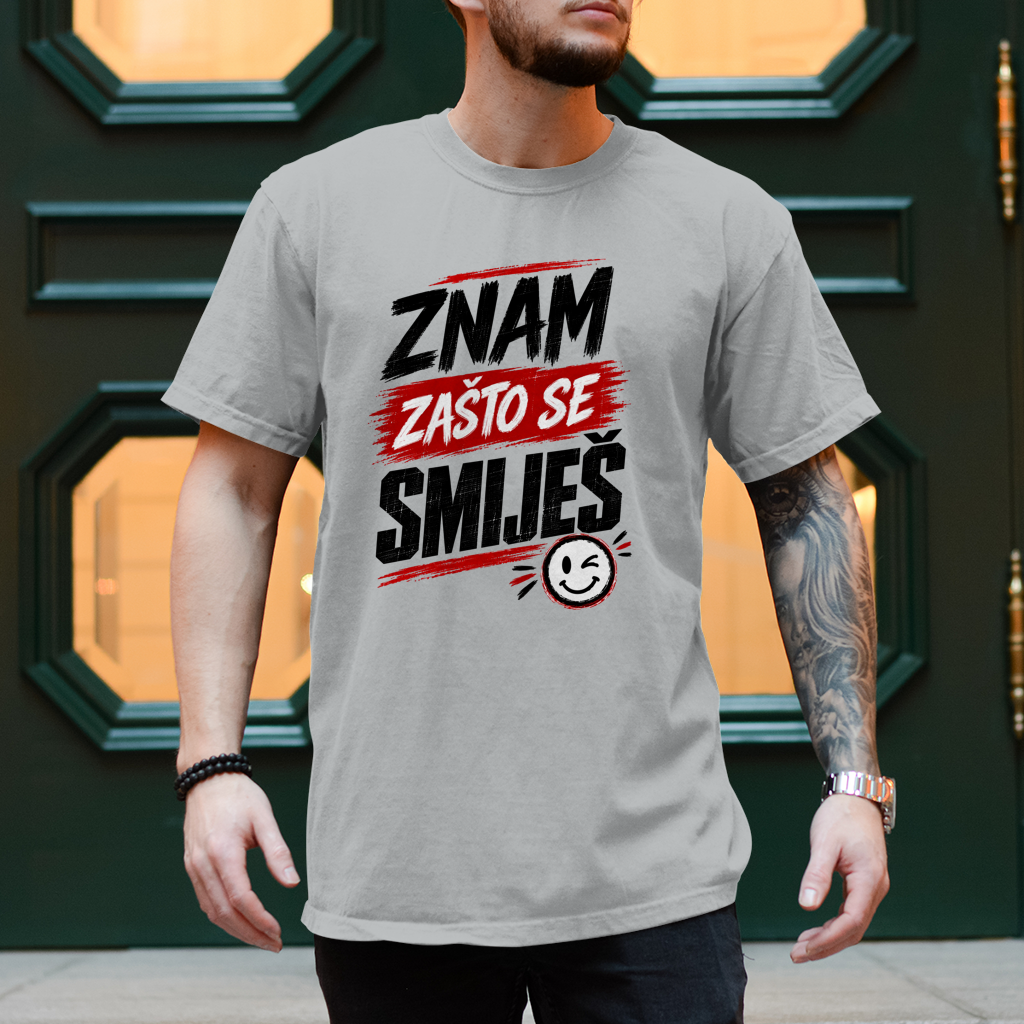 Herren T-Shirt Znam zasto se smijes