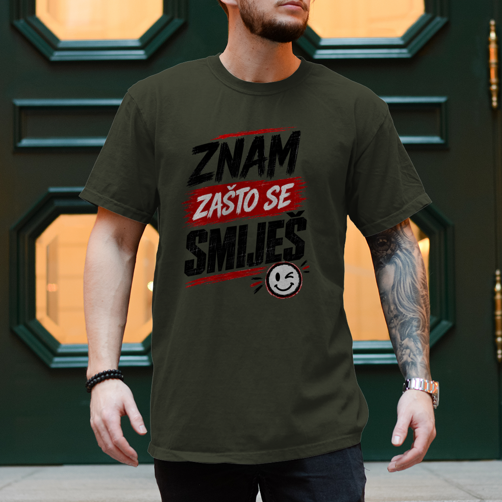 Herren T-Shirt Znam zasto se smijes