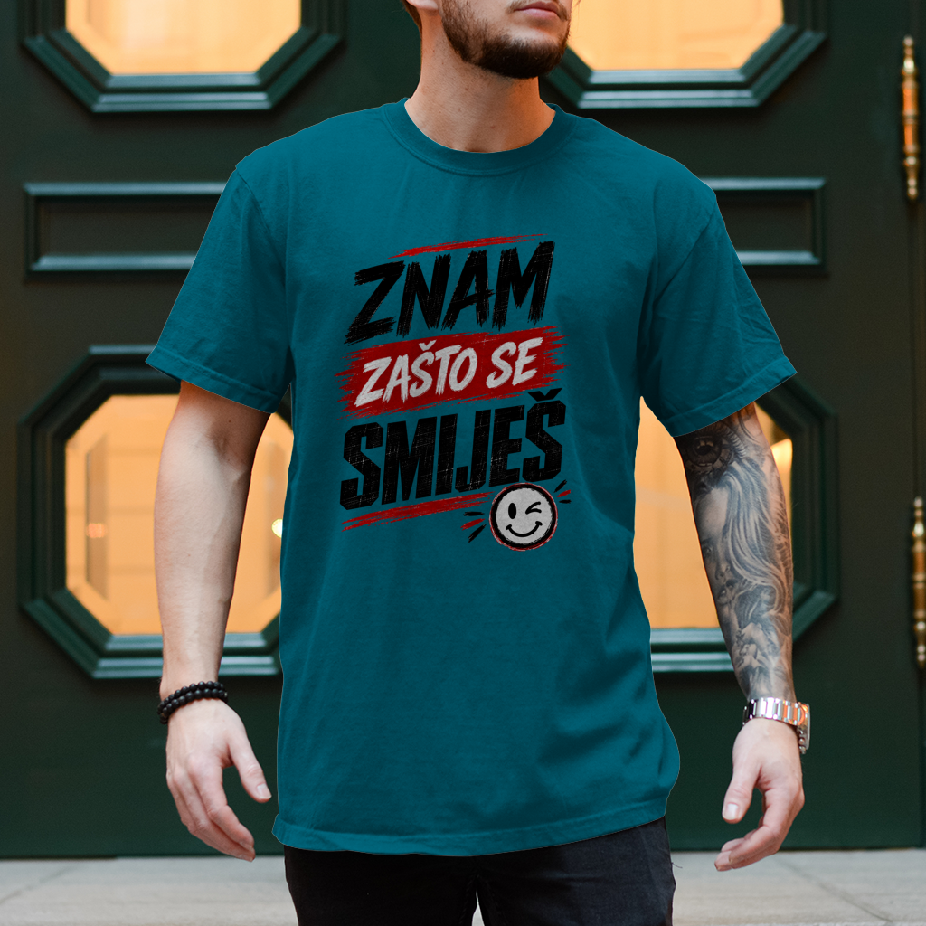 Herren T-Shirt Znam zasto se smijes