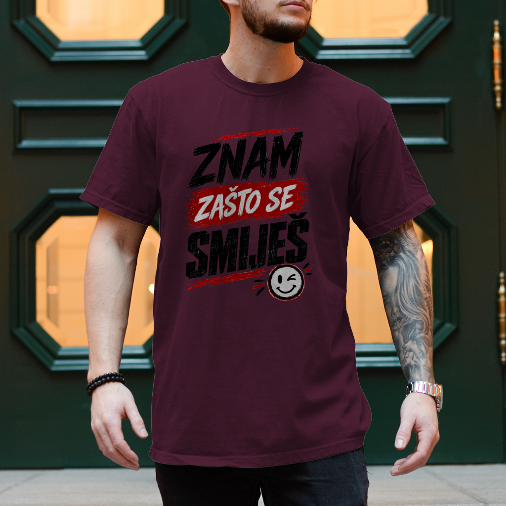 Herren T-Shirt Znam zasto se smijes