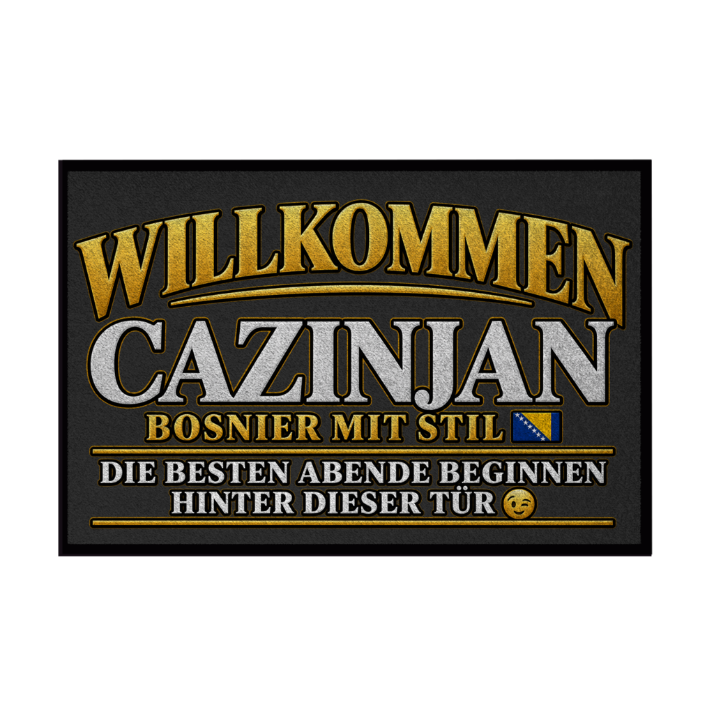 Fußmatte mit Gummirand - Cazinjan Willkommen