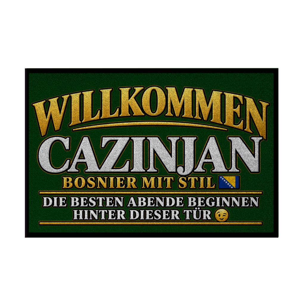 Fußmatte mit Gummirand - Cazinjan Willkommen