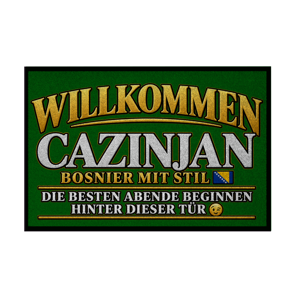 Fußmatte mit Gummirand - Cazinjan Willkommen