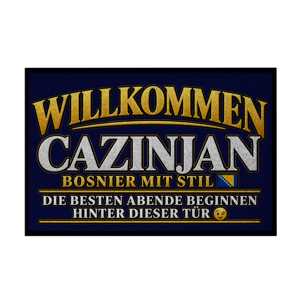 Fußmatte mit Gummirand - Cazinjan Willkommen