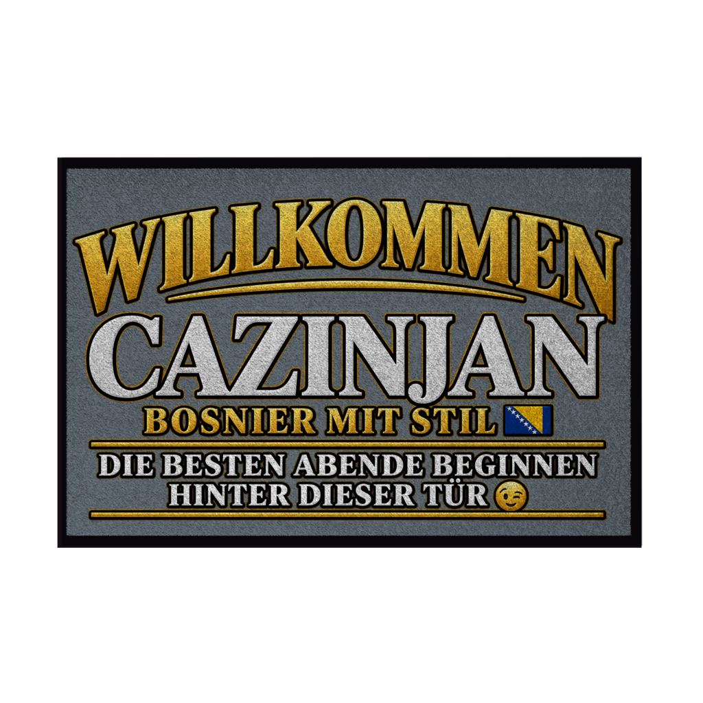 Fußmatte mit Gummirand - Cazinjan Willkommen