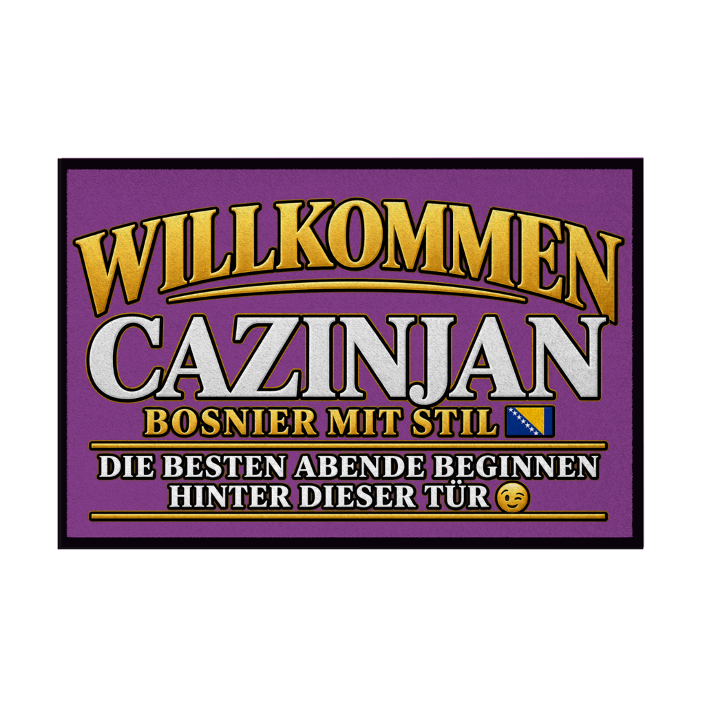 Fußmatte mit Gummirand - Cazinjan Willkommen