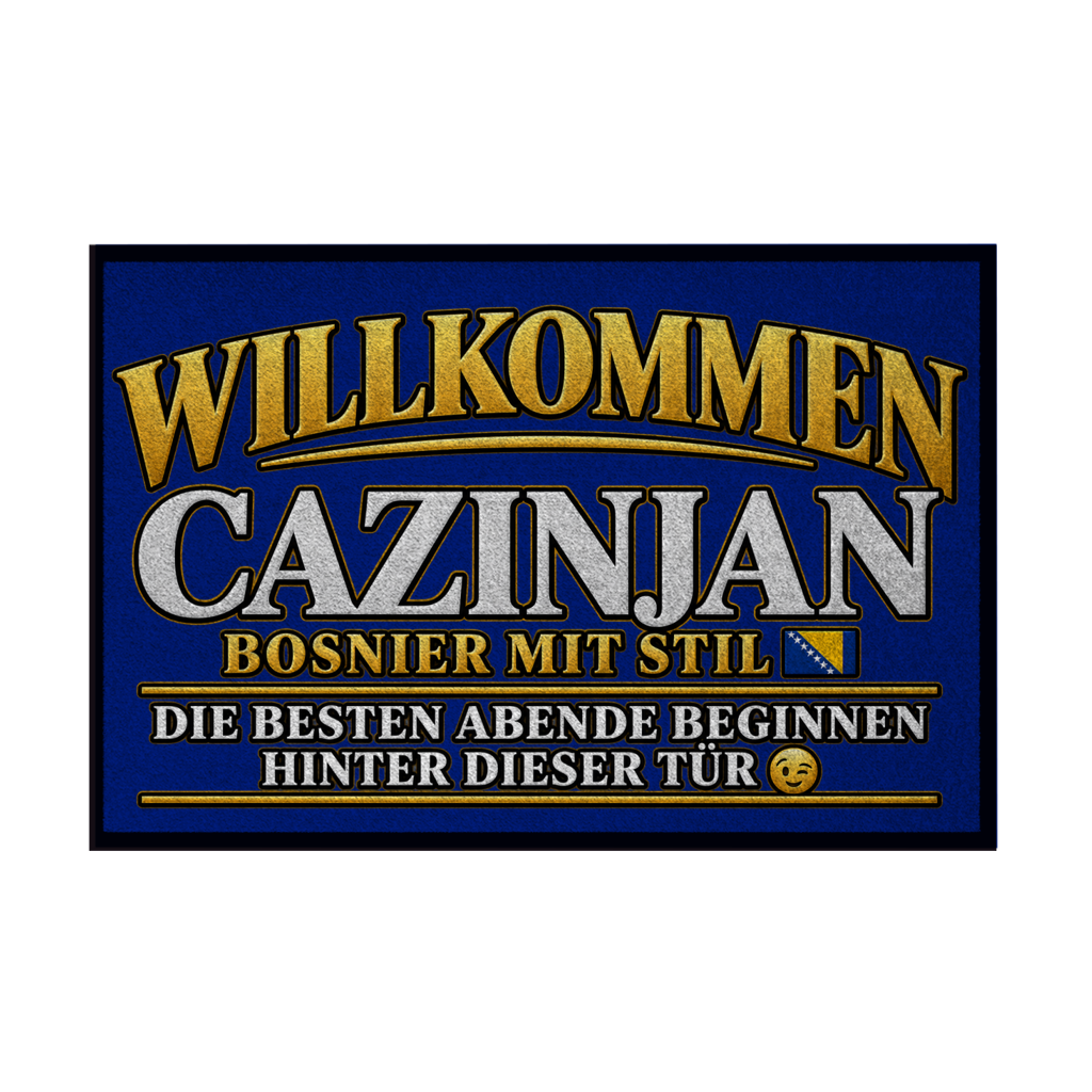 Fußmatte mit Gummirand - Cazinjan Willkommen
