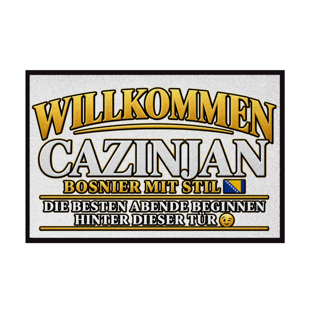 Fußmatte mit Gummirand - Cazinjan Willkommen