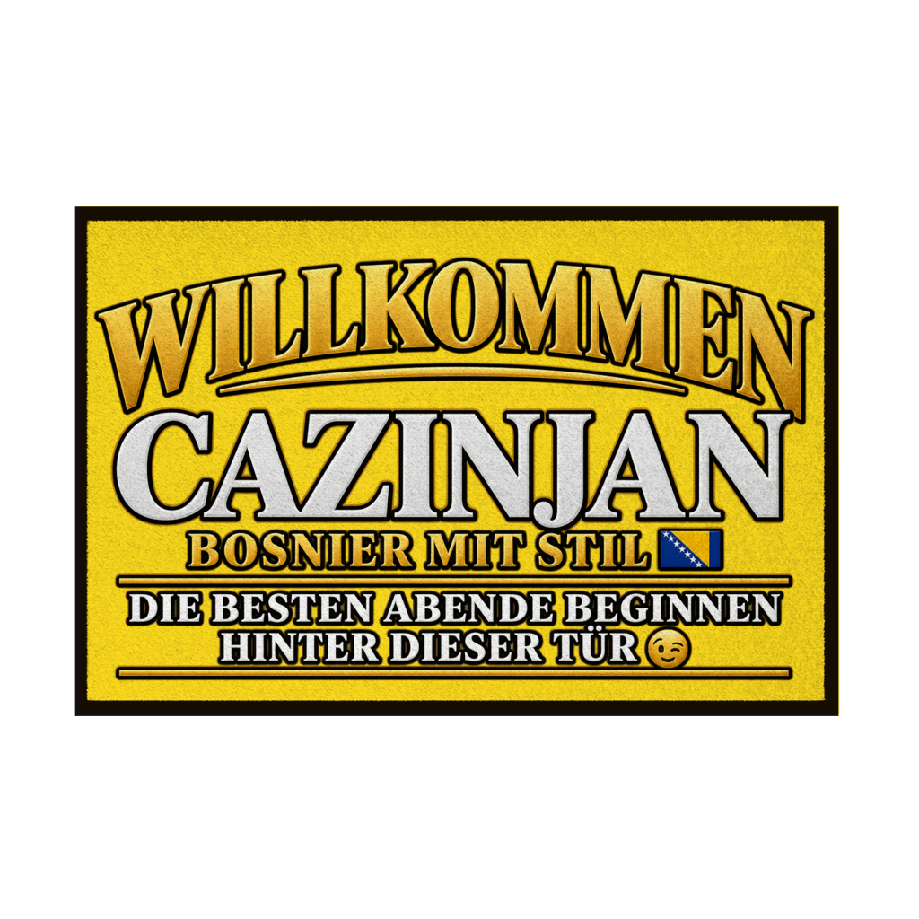 Fußmatte mit Gummirand - Cazinjan Willkommen